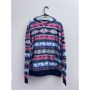 Large Aztec Pattern Men’s Hoodie Pullover Cotton Blend Hooded Sweatshirt Cozy